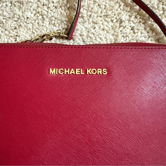 Michael Kors Red Leather Small Crossbody Bag - Picture 5 of 11